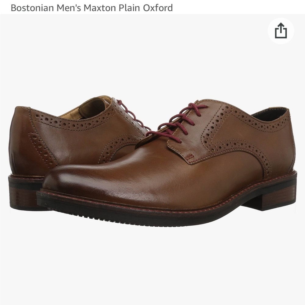 NWT Mens leather Bostonian Maxton Plain comfort loafer Oxford workwear